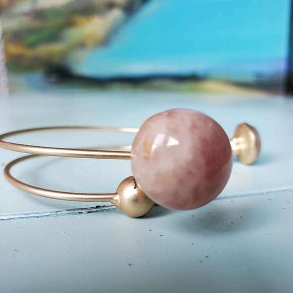 Jetson Gold Tone Double Wire Bracelet Pink - Picture 7 of 7